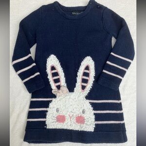 Cynthia Rowley navy knit easter bunny dress 2T